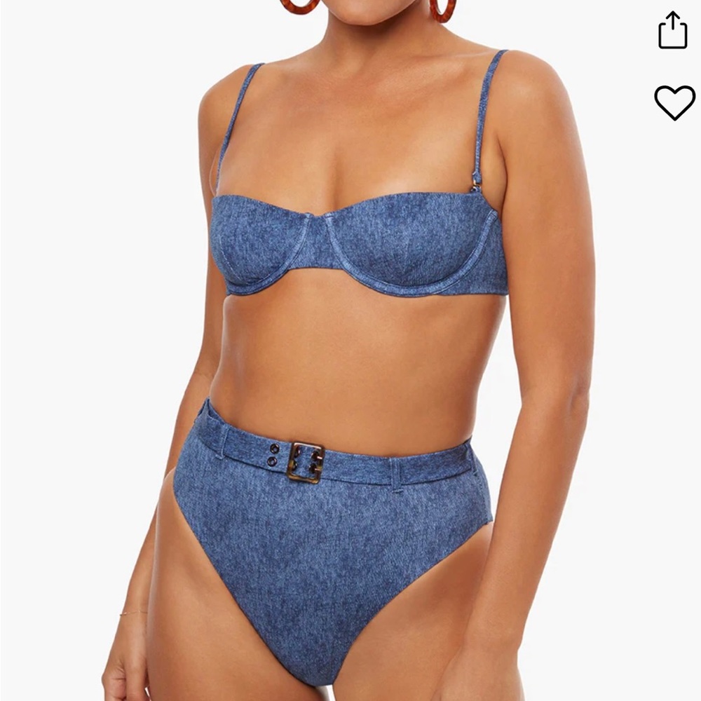 WeWoreWhat Balconette Denim Bikini Top